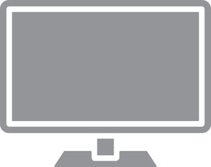 Isolated Computer Icon in Grey Color.