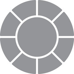 Isolated casino chip icon in flat style.