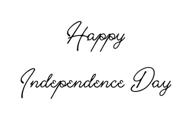 Creative Hand Lettering Text "Happy Independence Day" or Calligraphy on Beautiful Tri Color National Flag Abstract Background.