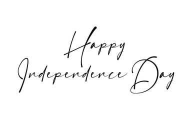 Creative Hand Lettering Text "Happy Independence Day" or Calligraphy on Beautiful Tri Color National Flag Abstract Background.