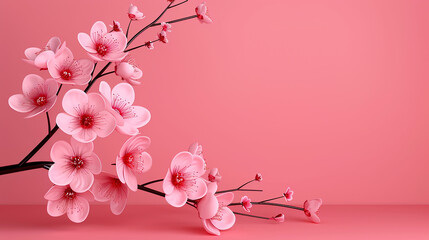 Wedding cherry blossoms fresh, pink leaves, tender branches, love, water light