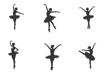 Set Dance girl ballet silhouettes © Agoeng