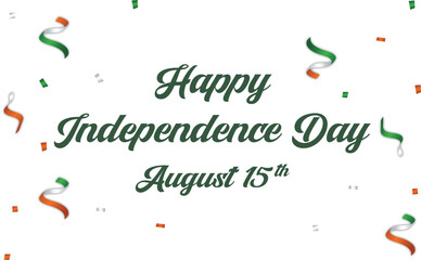 Vector illustration: Handwritten lettering of Happy Independence Day on white background.