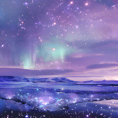 night sky with stars and clouds. Generative AI