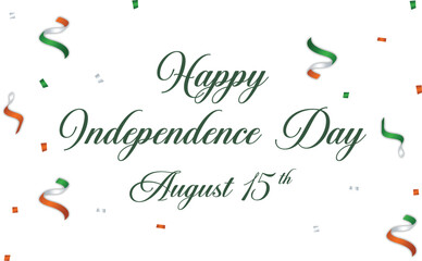 Vector illustration: Handwritten lettering of Happy Independence Day on white background.