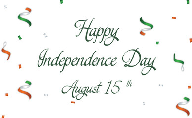 Vector illustration: Handwritten lettering of Happy Independence Day on white background.