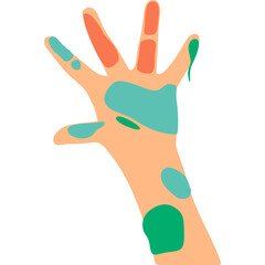 Kid Playful Hand with Paint