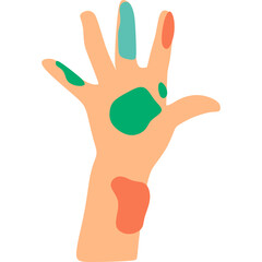 Kid Playful Hand with Paint