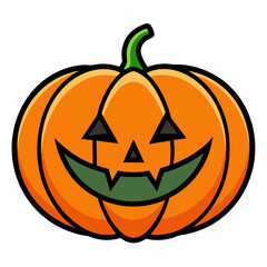 Halloween pumpkin vector illustration, halloween pumpkin cartoon isolated on white, halloween pumpkin with hat, pumpkin vector art