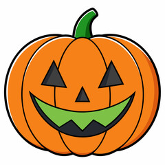 Halloween pumpkin vector illustration, halloween pumpkin cartoon isolated on white, halloween pumpkin with hat, pumpkin vector art