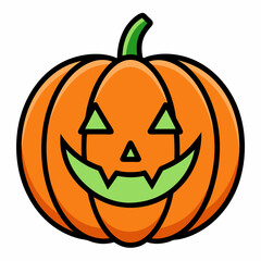 Halloween pumpkin vector illustration, halloween pumpkin cartoon isolated on white, halloween pumpkin with hat, pumpkin vector art