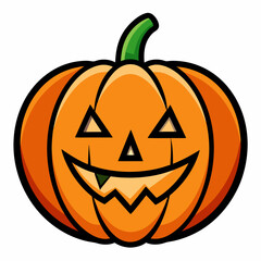 Halloween pumpkin vector illustration, halloween pumpkin cartoon isolated on white, halloween pumpkin with hat, pumpkin vector art