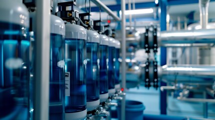 Fototapeta premium A reverse osmosis unit filtering water, highlighting the advanced filtration system and water recycling process.