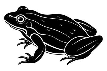 Frog silhouette, toad vector icon, isolated black silhouette of a frog

