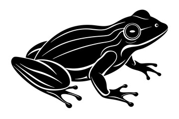 Frog silhouette, toad vector icon, isolated black silhouette of a frog

