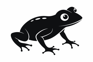 Frog silhouette, toad vector icon, isolated black silhouette of a frog


