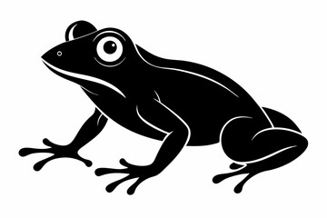 Frog silhouette, toad vector icon, isolated black silhouette of a frog


