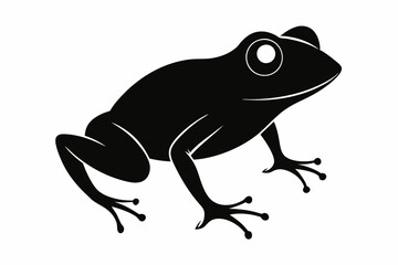 Frog silhouette, toad vector icon, isolated black silhouette of a frog

