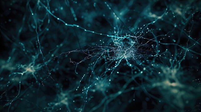 A close-up view of a cluster of neurons