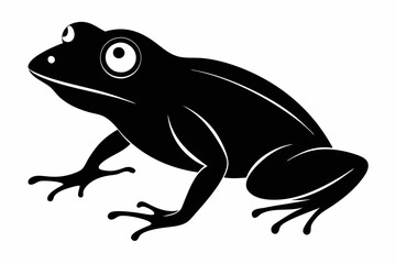 Frog silhouette, toad vector icon, isolated black silhouette of a frog


