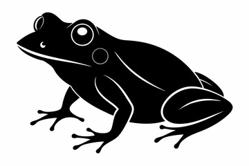 Frog silhouette, toad vector icon, isolated black silhouette of a frog

