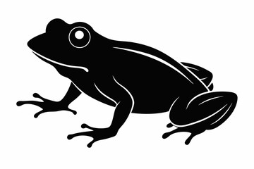 Frog silhouette, toad vector icon, isolated black silhouette of a frog

