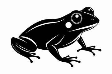 Frog silhouette, toad vector icon, isolated black silhouette of a frog

