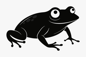 Frog silhouette, toad vector icon, isolated black silhouette of a frog

