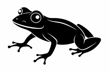 Frog silhouette, toad vector icon, isolated black silhouette of a frog

