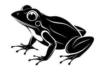 Frog silhouette, toad vector icon, isolated black silhouette of a frog

