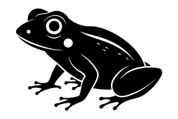 Frog silhouette, toad vector icon, isolated black silhouette of a frog

