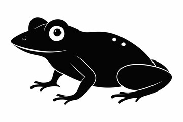 Frog silhouette, toad vector icon, isolated black silhouette of a frog

