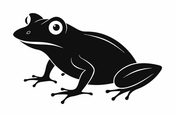 Frog silhouette, toad vector icon, isolated black silhouette of a frog


