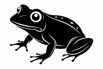 Frog silhouette, toad vector icon, isolated black silhouette of a frog

