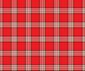 Plaid pattern, red, white, black, yellow, seamless pattern for textiles and design clothing, skirts, pants, aprons, tablecloths, blankets or decorative fabrics. Vector illustration.