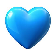 blue heart isolated 3d cartoon style illustration