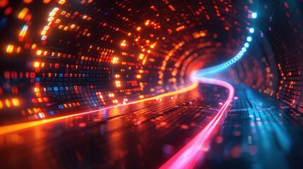 Obraz premium Digital Tunnel of Light