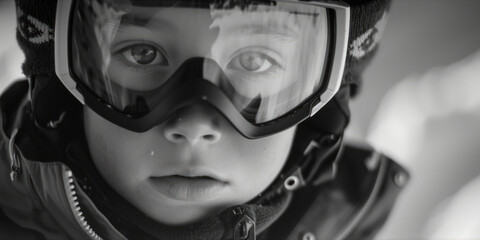 A young boy dressed in safety gear, perfect for sports or outdoor activities