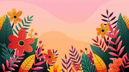 Beautiful botanical design with flowers and leaves. Ideal for wedding invites, wall art, or card templates. Natureinspired elegance.