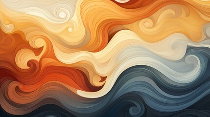 Discover intricate flat illustration designs with earth tones and detailed textures in stylized ripples patterns.