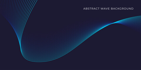 Abstract wave background with blue line pattern. Dynamic wave pattern. Futuristic technology concept. Vector illustration