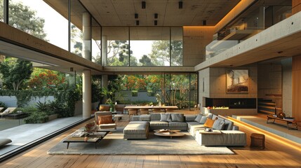 Fototapeta premium Modern Interior Design with Stunning Views