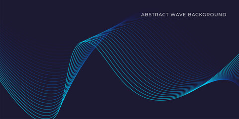 Abstract wave background with blue line pattern. Dynamic wave pattern. Futuristic technology concept. Vector illustration