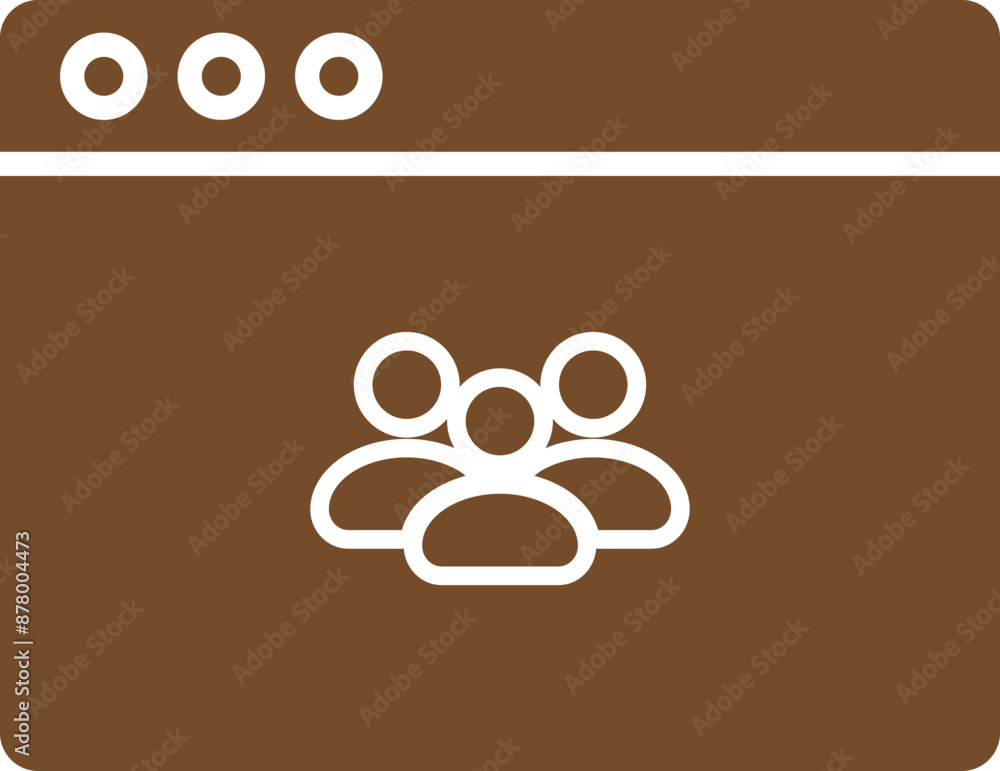 Poster online group chatting or user profile web page icon.
