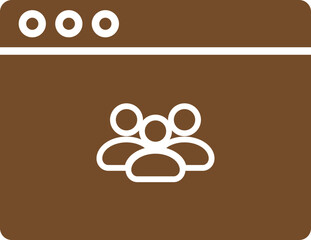 Online group chatting or user profile web page icon.