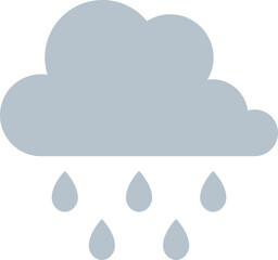 Rainy Cloud Icon in Grey Color.