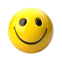 Fototapeta premium Bosmiling emoticon yellow emoji Isolated on white background