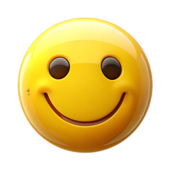Fototapeta premium Bosmiling emoticon yellow emoji Isolated on white background