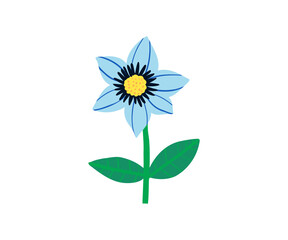 Hand drawn summer flower. Garden, flower garden, plants. Vector illustration in flat style.