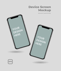 Top view over screen phone mockup